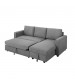 Murry 2 Seater Sofa Bed with pull Out Storage Corner Lounge Set in Grey with Chaise