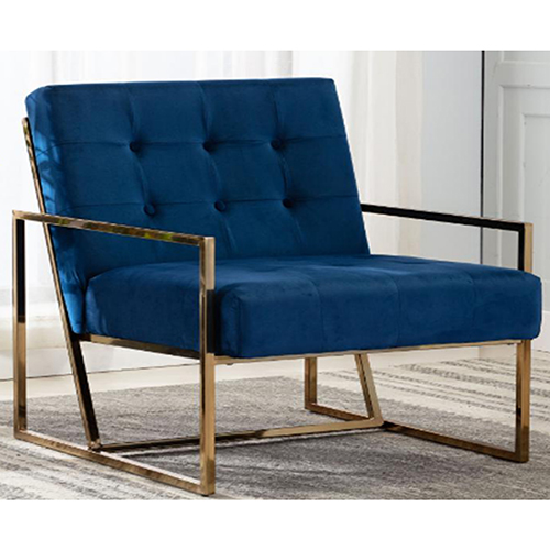 Carman Arm Chair Blue Velvet