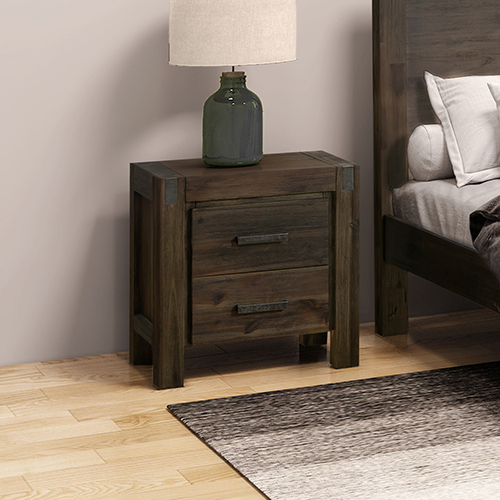 Nowra Solid Acacia Timber Bedside Table In Multiple Colour