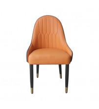 Cherry 2X Dining Chairs Orange Colour Premium Leatherette Carbon Steel Frame Firm Support 