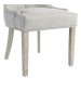 Coaster 2x Dining Chair Light Gray Linen Fabric Button Studding Wooden Frame Rubber Wood Legs 