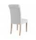 Dora 2x Dining Chair Beige Linen Fabric Seam Grid Pattern Deep Quilting Rubber Wood Legs 