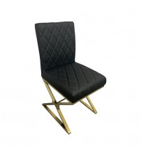 2X Daisy Titanium Gold Dining Chairs Black