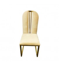 Fancy 2X Dining Chair Stainless Gold Frame & Seat In Multiple Colour Fabric
