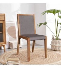 2x Galaxy Gray Fabric Seat Pad Glossy Dining Chairs