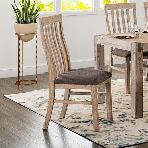Java Solid Acacia Oak Colour 2X Dining Chairs