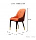 Lotus 2X Leatherette Upholstery Orange Color Dining Chair with Powder Coating Steet Feet
