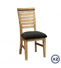 Seashore Dining Chairs in Solid Acacia Timber in Silver Brush Colour