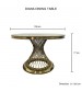 Diana Round Dining Table Stainless Spiral Golden Frame & Top Marble White