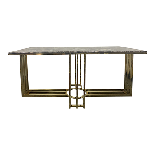 Daisy Stainless Gold Frame & Marble Top Dining Table