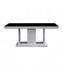 Espresso Rectangular Shape High Glossy Dining Table Combination of Black and White Colour