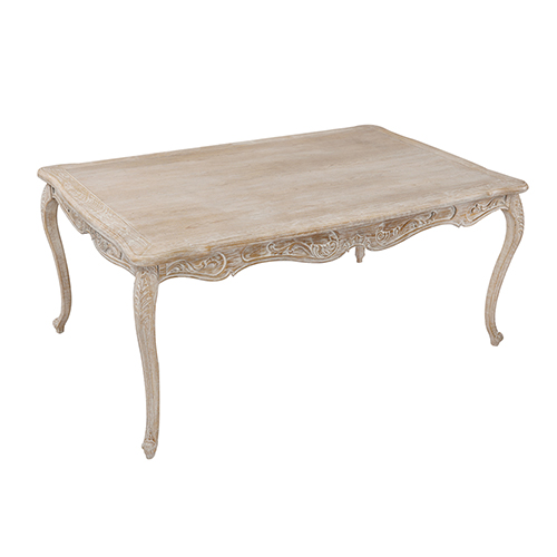 Lille Dining Table Oak Wood Plywood Veneer White Washed Finish in Multiple Sizes