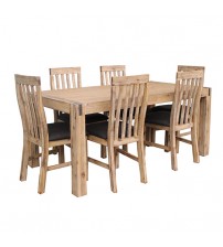 Nowra Solid Acacia Timber Medium Size Dining Table With 6X Chair