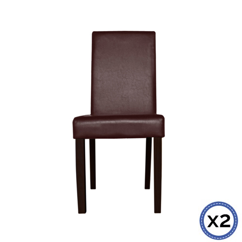 2x Premium Leatherette Montina Wooden Dining Chairs in multiple Colour