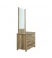 Cielo Natural Wood Like MDF 3 Drawers Dresser in Oak Colour with Mirror