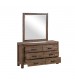 Java Solid and Veneered Acacia 6 Drawers Dressing Chest With Mirror