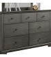 Marco Grey 5pcs Bedroom Suite Solid Wood & MDF in Multiple Size with Dresser & Tallboy