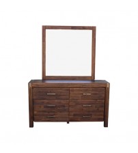 Nowra 6 Drawers Dressing Chest In Solid Acacia Timber With Wall Or Dresser Mirror