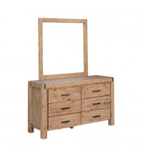 Nowra 6 Drawers Dressing Chest in Solid Acacia Timber With Mirror