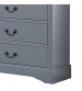 Spencer Solid Wooden Grey Colour 6 Drawers Dresser with Mirror Metal Handles