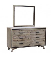 Seashore 6 Drawers Solid Acacia Timber Dresser in Silver Brush Colour
