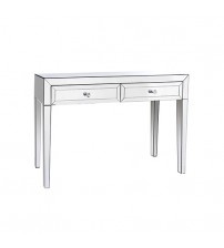 Camelia Hall Table MDF Silver Mirror Two Drawers Sparkling Handle