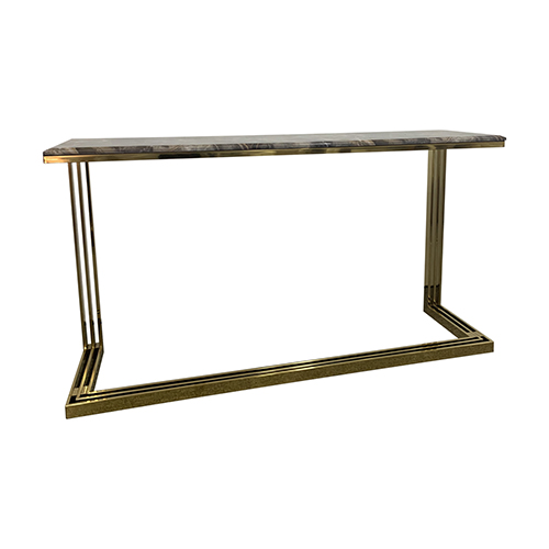 Faux Marble Top & Stainless Gold Frame Daisy Hall Table