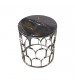 Round Lamp Table Marble Top Electroplating Silver Falcon