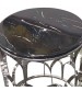 Round Lamp Table Marble Top Electroplating Silver Falcon