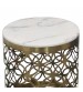 Troy Lamp Table with Faux Marble top Round Shape Electroplating Golden Base