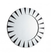 Angel Wall Mirror Clear Image MDF Construction Round Shape Combination of Black & Silver Colour