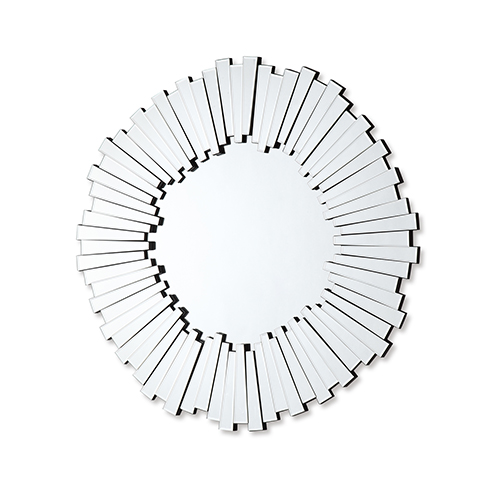 Dallas Wall Mirror Clear Image MDF Construction Round Shape Silver Colour