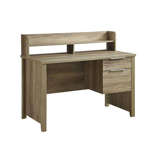 Cielo 2 Drawers Natural Wood Like MDF Study Desk with Pole Legs