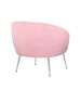 Margo Arm Chair Light Pink Velvet Wooden Frame Iron Legs in Silver Colour