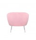 Margo Arm Chair Light Pink Velvet Wooden Frame Iron Legs in Silver Colour