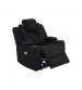 Arnold Electric Recliner Stylish Rhino Fabric Black 1 Seater Lounge Armchair with LED Features