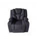 Arnold 3+2+1 Seater Electric Recliner Stylish Rhino Fabric Black Lounge Armchair with LED Features
