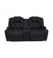 Arnold 3R+2R Premium Rhino Fabric Electric Recliner Sofa with LED Features in Black