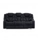 Arnold 3R+1R+1R Premium Rhino Fabric Electric Recliner Sofa with LED Features in Black