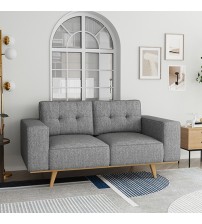 Dallas 2 Seater Sofa Fabric Upholstery Grey Colour Pocket Spring Wooden Frame