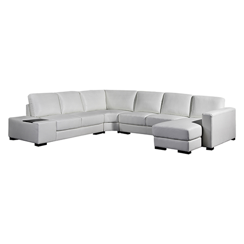 Diva Leather Sofa 6 Seater with Wooden End Table (New)