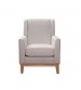 Emily Arm Chair Upholstered Fabric with Wooden Legs in Beige Colour
