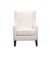 Jacob Arm Chair Upholstered Fabric with Wooden Legs in Beige Colour