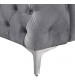 Jacques 3+2+1 Seater Sofa Button Tufted Velvet Fabric with Metal Legs in Black/ Grey 