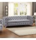 Jacques 3 Seater Sofa Classic Button Tufted Lounge in Black/Grey