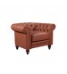 Madeline Luxurious Chesterfield Style 3S+2S+1S Button Tufted Leatherette Brown Colour Sofa