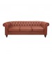 Madeline 3S Brown Colour Premium PU Leather Sofa