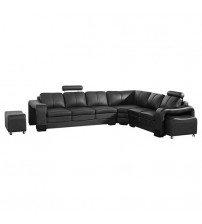 Majestic Black 6 Seater Corner Sofa 