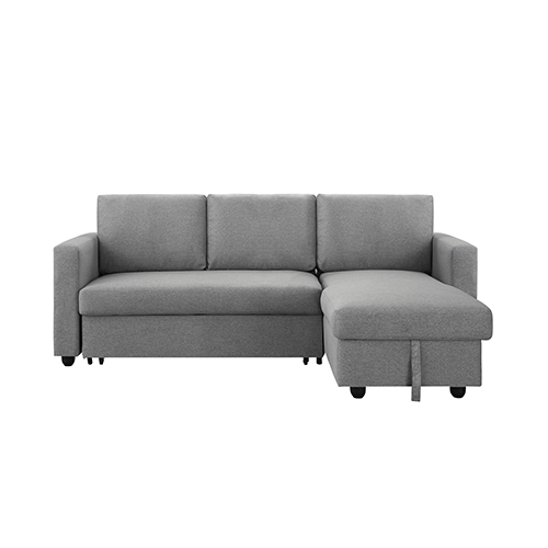 Murry 2 Seater Multifunctional Fabric Sofa Bed with pull Out Storage Corner Lounge Set in Grey with Chaise