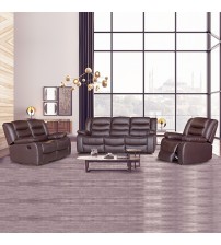 Fantasy 3+2+1 Seater Recliner Sofa Set In Faux Leather Lounge Couch in Black / Brown Colour